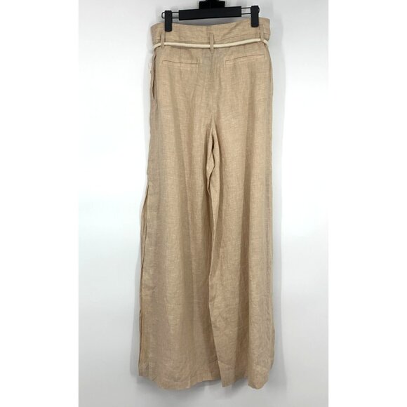 Anthropologie Elevenses Pants Split Wide Leg 100% Linen High Rise NWT - Picture 12 of 14